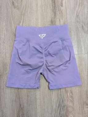 Light Purple Women's Bike Shorts with High Waist